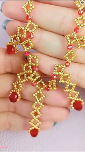 23K views · 404 reactions | DIY Red and Golden Beaded Necklace  | Wedding Decoration Ideas | Facebook
