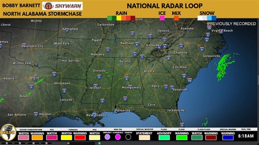 National Radar Loop *timestamp at bottom right corner of the screen | North Alabama StormChase