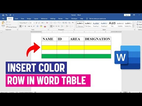 How to Add Color to Row of a Table in Word | Table Row Shading in MS Word