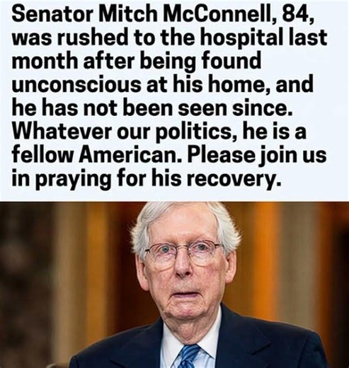 Public Concern Grows Over Mitch McConnell’s Recovery