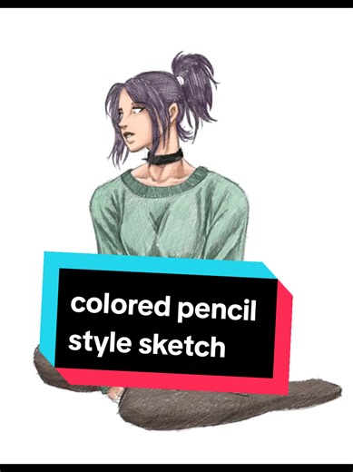 a #coloredpencil style sketch I did the other day. please let me know what you all think 🧐 . #artist #artistoftiktok #drawing #sketch