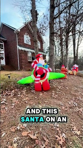 Adorable Pilot Santa Christmas Inflatable Santa Claus on Animated Airplane - Outdoor Holiday Decor