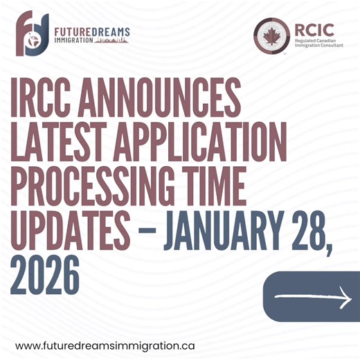 🇨🇦 IRCC Announces Latest Application Processing Time Updates – January 28, 2026 Immigration, Refugees and Citizenship Canada (IRCC) has officially refreshed its application processing timelines, giving applicants a clearer view of how long different immigration and visa categories may take. These timelines are based on current application volumes, staffing capacity, and program priorities. While actual processing times can vary from case to case, this update helps applicants better plan their 