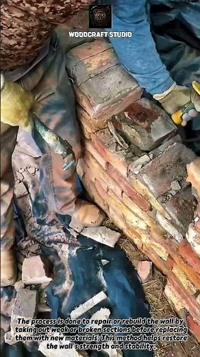 DIY Brick Wall Repair! Old Masonry Restoration Process #construction #DIY #repair