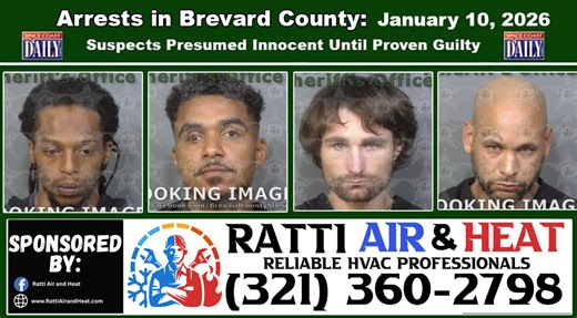 Arrests In Brevard County: January 10, 2026 – Suspects Presumed Innocent Until Proven Guilty - Space Coast Daily