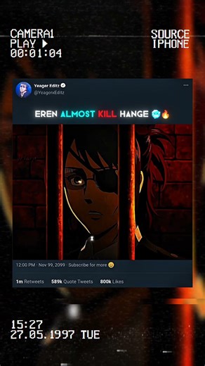 Eren Rage moments 🔥🥶 #anime #eren #attackontitan #shortvideo
