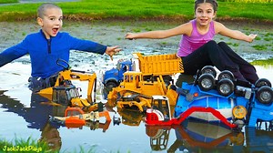36K views · 563 reactions | Bruder Toy Trucks for Kids - Playing with Toys in the Gross Mud - Diggers, Excavators, Dump Truck | Babay Fun Zone | Facebook