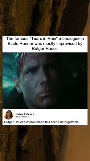 Rutger Hauer Improvised Blade Runner’s Iconic Monologue