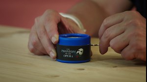 Round music box inspired by the Phantom Musical with the song Masquerade. Ideal gift for musical lovers. Hand cranked music mechanism.