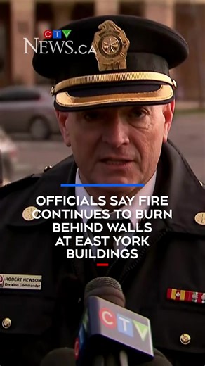 More than 24 hours after they were called to a fire at two Thorncliffe Park apartment buildings, crews are still battling the blaze that’s spreading through insulation behind the walls. In an update on Friday afternoon, Toronto Fire Division Commander Rob Hewson said while crews were still actively fighting the “stubborn” blaze, they’ve managed to lower carbon monoxide (CO) levels and floor-to-floor temperatures, which he called “positive news.”