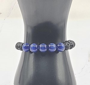 Lava Bracelet - Dark Blue Cat's Eye - Etsy Polska