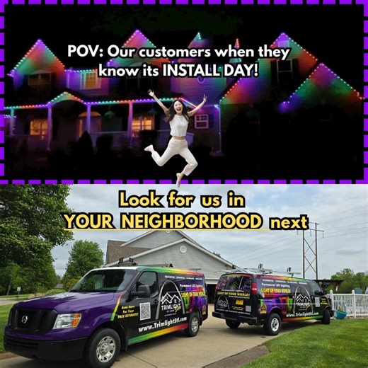 ✨ INSTALL DAY ENERGY IS REAL ✨ There’s nothing like the moment our customers realize today’s the day. The texts start rolling in. The excitement kicks up. The driveway pacing begins. The “kids, come look!” energy is off the charts. Because when Trimlight shows up… your home is about to glow in a whole new way. From the first ladder up to the final app demo, install day feels like Christmas morning—every single time. And honestly, we love it just as much as you do. 🔥 Your turn is coming. 🔥 Or b
