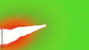A fiery white explosion spreading horizontally on a green screen background, perfect for action sequences.