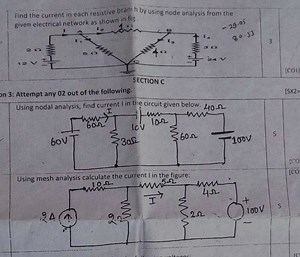 Find the current in each resistive branch by using node analysi... | Filo