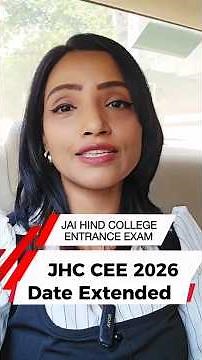 JAI HIND COLLEGE ENTRANCE (JHC CEE) 206 EXAM DATE EXTENDED