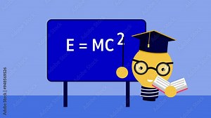 light bulb teaching using a blackboard, visualizing education, school and learning