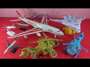 UNBOXING BEST Lufthansa Boeing 747 plane Fighter helicopter Boeing 797 B3380 plane model