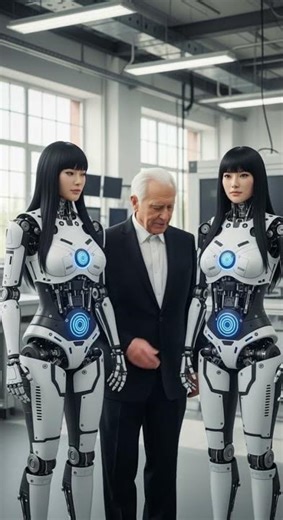 Two beautiful robot girls mesmerize with futuristic dance moves #robots #robot #AI