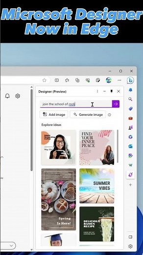 Microsoft Designer now in Edge Sidebar #shorts