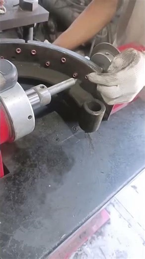 Brake Lining Riveting Process Using a Riveting Machine - Good tools and machinery make work easy