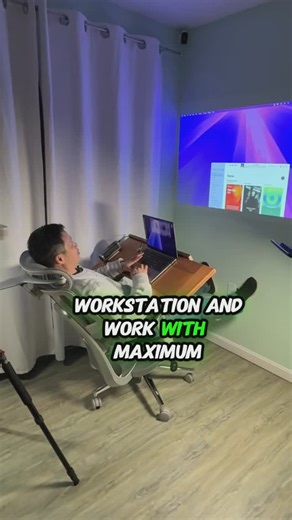 Tools. Electro. DIY on Instagram: "Would you like to try this setup? XGIMI Elfin Flip and Horizon S Max Projectors #xgimi #projector #reclinerworkstation"