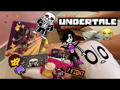 undertale merch unboxing (mettaton figurine, sans t-shirt, napstablook pillow)