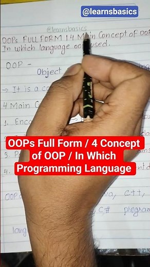 What is OOP? | OOP Full Form & Meaning | Object Oriented Programming Explained #oopsconcept #shorts