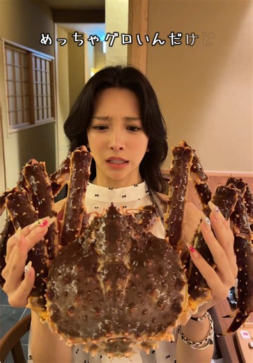 カニ デカすぎる｜夜ごはんの巨大なカニの映像