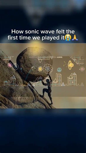 how the first click of sonic wave felt the first time💔#geometrydash #gd #sonicwave