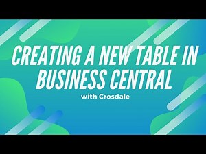 Creating a new table in Business Central 8.0