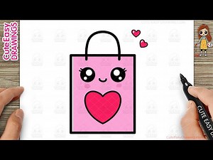 How to Draw a Cute Shopping Bag Simple & Easy for Kids - Videos For Kids