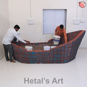 Cement boat bed making | Hetal's Art