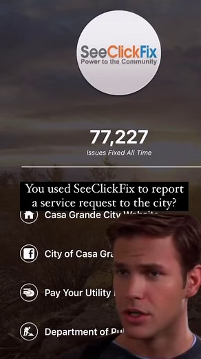 1.2K views | Report a pothole, graffiti or broken street light using the SeeClickFix app  or visit the city’s website under “report a concern.” This is for non-emergency issues only (See Click Fix is not for crime reporting/police department type issues). | City of Casa Grande - Government | Facebook