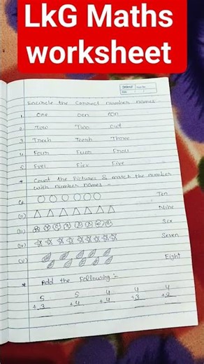 LKG Maths worksheet #lkg syllabus #mathematics #laughing song