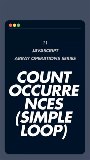 11/14 Count occurrences of element in Array | #html #css #js #coding #array #dsa