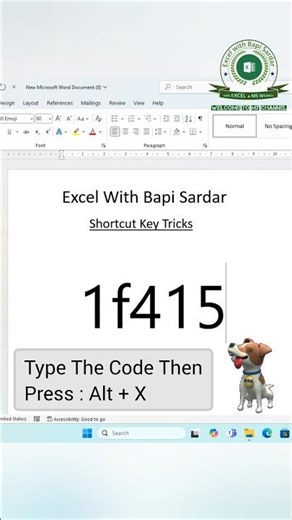 Create Dog 🐕 Emoji Using Shortcut Keys in Microsoft Word! 🖥️ #wordtips