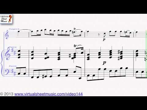 Georg Philipp Telemann Concerto in D major, Adagio sheet music trumpet and piano - Video Score