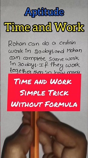 Time and Work || Simple Trick Without Formula || #timeandwork #aptitude