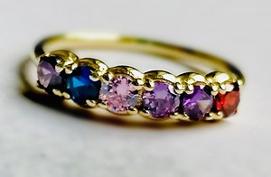 14k Mothers Day Rings, Mothers Day Jewelry, Birthstone Gold Rings, Custom Birthstone Rings, Christmas Gift Family Ring With 5 Birthstones - Etsy