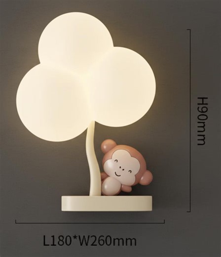Monkey & Cloud Kids Night Light – 3-tone LED Nursery Sconce - Etsy UK