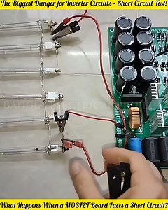 48K views · 391 reactions | Watch this powerful inverter test in action! ⚡ See how short circuits can affect the MOSFET driver board and learn why safety is always the top priority in electronics!  #Electronics #Inverter #ShortCircuit #BanglaElectricalProject | Bangla Electrical project | Facebook