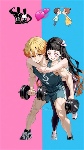 Tanjiro and zenitsu at gym with girls#demonslayer #anime #animeedit #editing