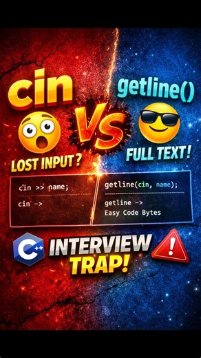 cin vs getline() in C++ 😱 | Most Common Input Bug Explained