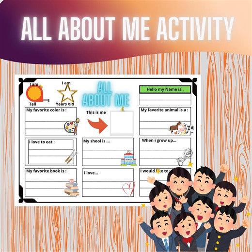 All About Me Activity Book, Printable Worksheet (digital Download) - Etsy
