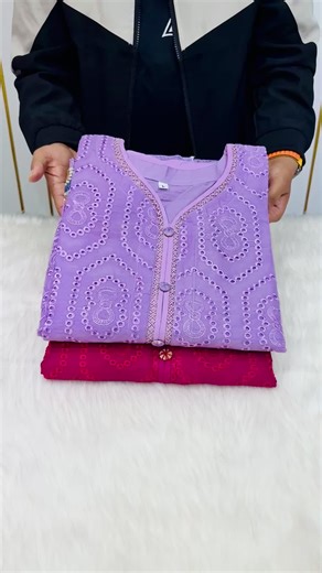 Embroidered Chikankari 3-Piece Set for Sizes 38-46