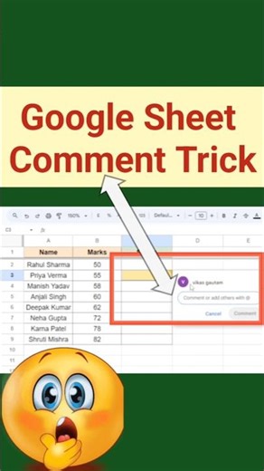 How to Add Comment in Google Sheets | Google Sheets Comment Feature #shorts