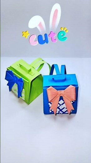 Mini Paper School Bag 🎒 | Easy DIY Backpack Craft in 1 Minute! #basicartandcraft