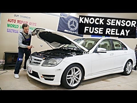 MERCEDES W204 Knock Sensor Fuse Relay Location Replacement C250 C300 C180 C200 C220 C280 C320 C350 C