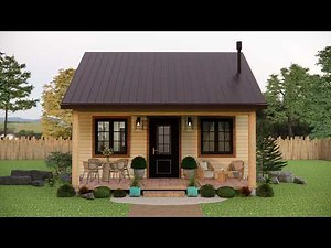 Cozy 7×7m Small House Design | Smart One-Bedroom Layout With Porch & Open Living Space