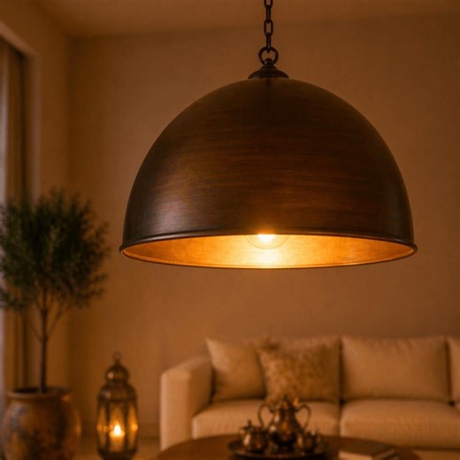 Antique Copper Pendant Light – Handcrafted Rustic Hanging Lamp for Kitchen Island - Etsy